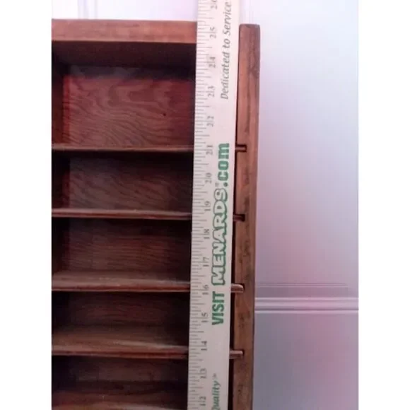 Vintage MCM Wood Shelf Storage Cabinet 25"x 16"x 2.5"